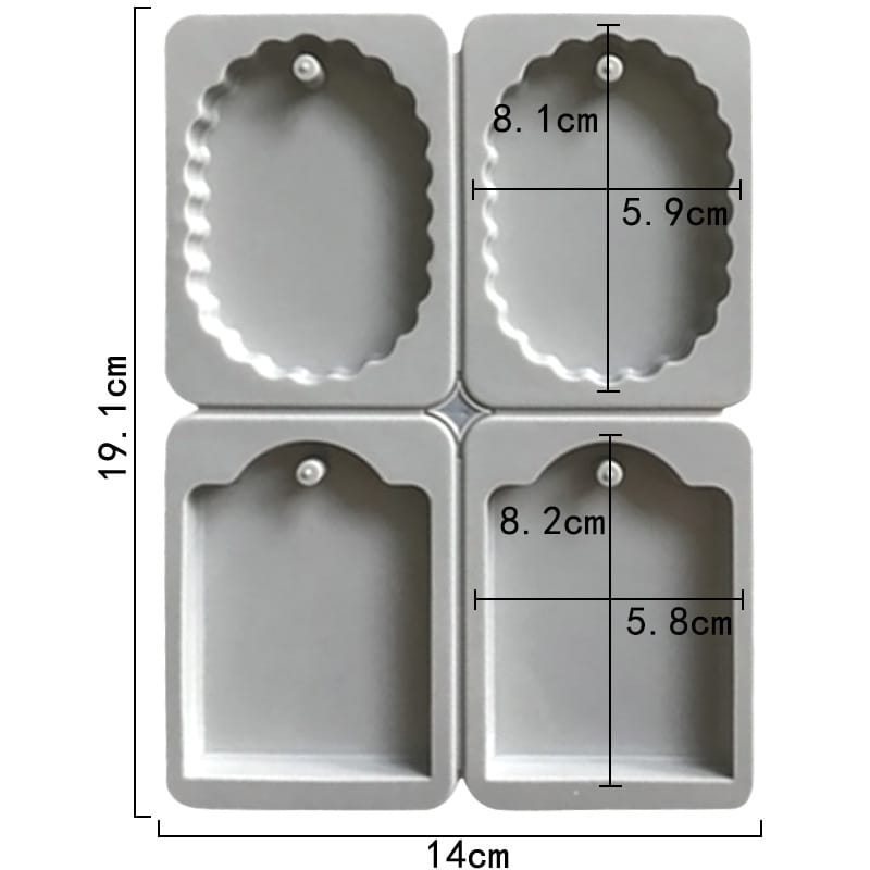 My Store Silicon Mould 4-Cavity Oval & Arch Tag Multi-Purpose Mould for DIY Concrete Art, Scented Wax Sachets, Resin Crafts, Soap Making & Cake Making Silicone Mould