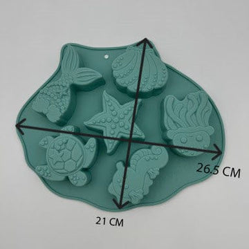 Crafteria Ocean Animal Moulds ( Turtle, Sea Horse, Octopus, Shell, Mermaid)