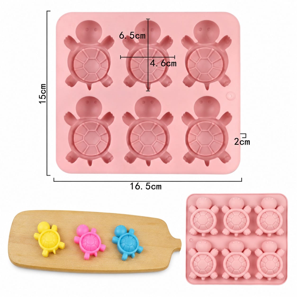 generic 6-Cavity Turtle Silicone Mould – 16.5 × 15 CM | Approx. 2 CM Deep