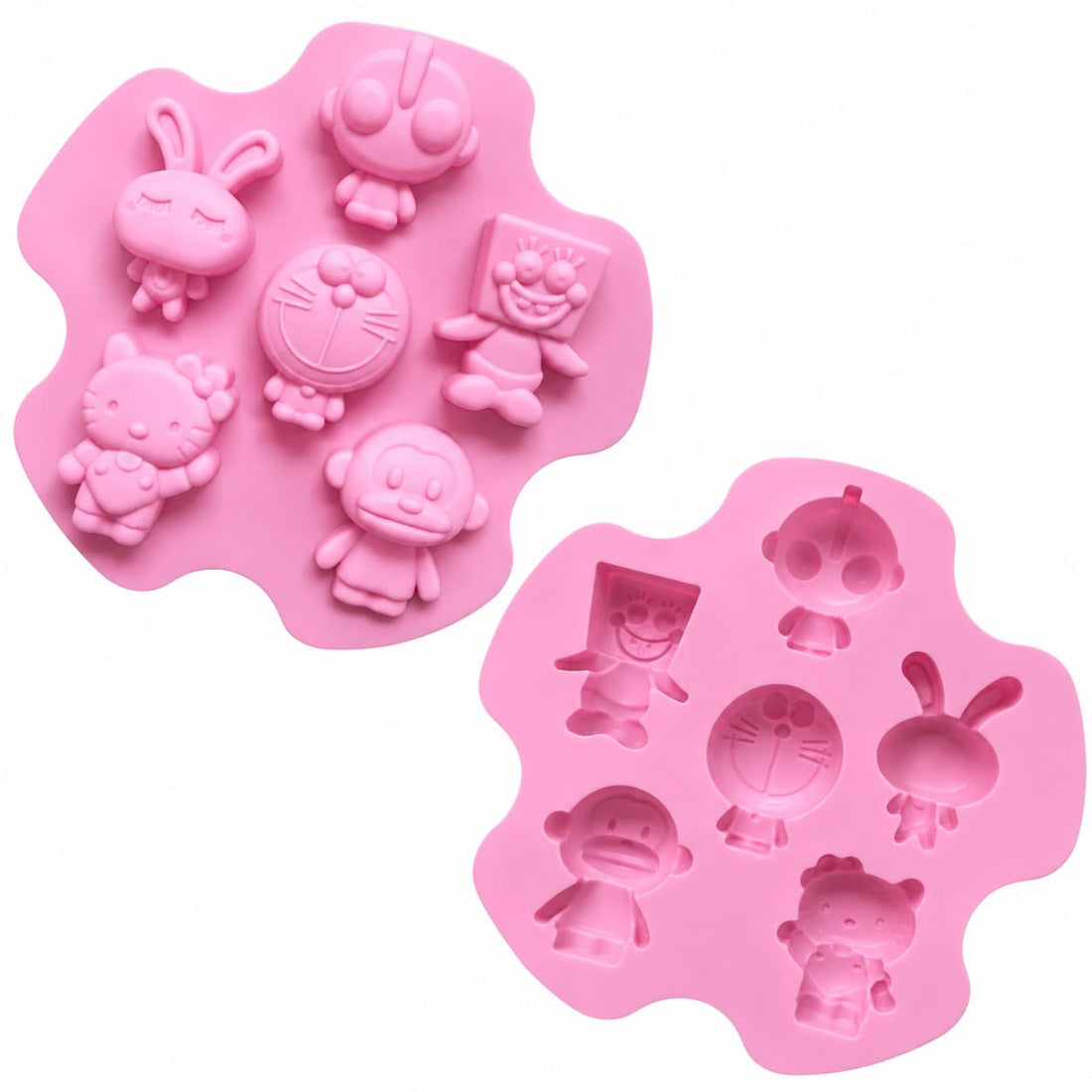 generic 6-Cavity Cartoon Character Silicone Mould – 24 × 23.4 CM | Assorted Character Design