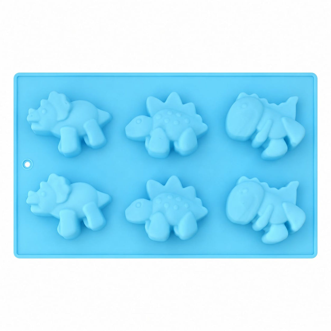 generic 6-Cavity Dinosaur Silicone Mould – 27.2 × 16.5 CM | Assorted Dinosaur Designs