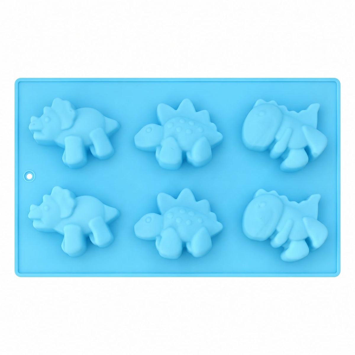 generic 6-Cavity Dinosaur Silicone Mould – 27.2 × 16.5 CM | Assorted Dinosaur Designs