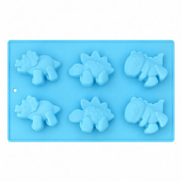generic 6-Cavity Dinosaur Silicone Mould – 27.2 × 16.5 CM | Assorted Dinosaur Designs