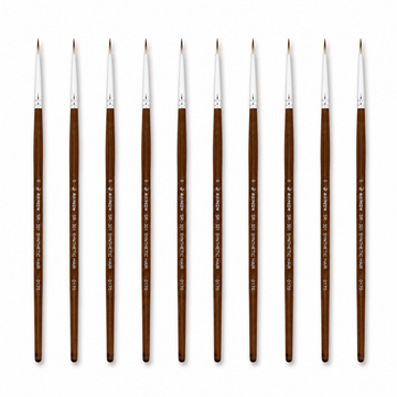 Rainbow India No. 0 Pointed Round Synthetic Hair Detail Paint Brush – Pack Of 10 Pieces