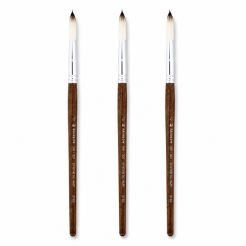 Rainbow India No. 12 Pointed Round Synthetic Hair Detail Paint Brush – Pack Of 3 Pieces