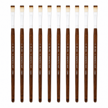 Rainbow India No. 5 Flat Synthetic Hair Paint Brush – Pack Of 10 Pieces