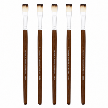 Rainbow India No. 7 Flat Synthetic Hair Paint Brush – Pack Of 5 Pieces