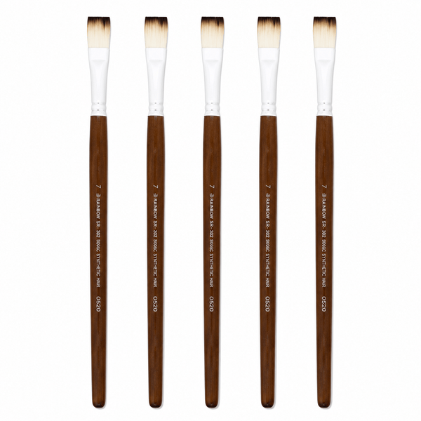 Rainbow India No. 7 Flat Synthetic Hair Paint Brush – Pack Of 5 Pieces