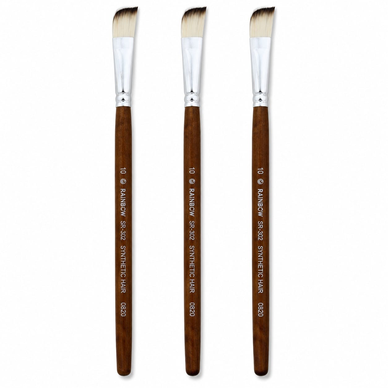 Rainbow India No. 10 Flat Synthetic Hair Paint Brush – Pack Of 3 Pieces