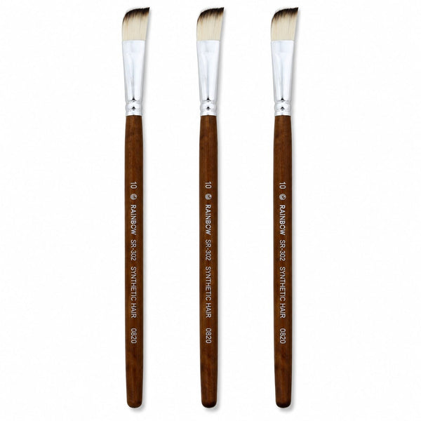 Rainbow India No. 10 Flat Synthetic Hair Paint Brush – Pack Of 3 Pieces