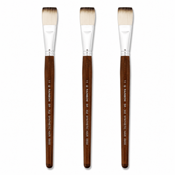 Rainbow India No. 11 Flat Synthetic Hair Paint Brush – Pack Of 3 Pieces