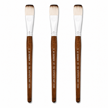 Rainbow India No. 12 Flat Synthetic Hair Paint Brush – Pack Of 3 Pieces