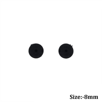 Crafteria 8mm 50Pcs Black Eyes Flat Base