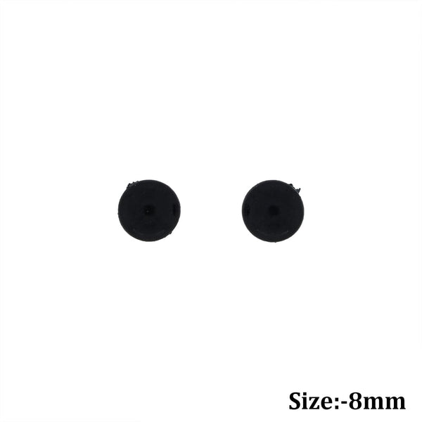 Crafteria 8mm 50Pcs Black Eyes Flat Base