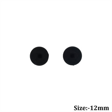 Crafteria 12mm 50Pcs Black Eyes Flat Base