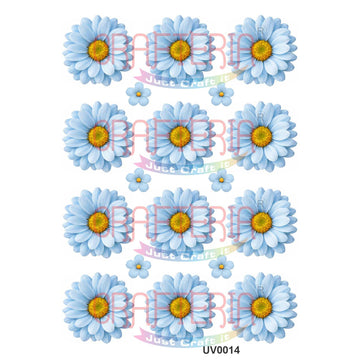Crafteria L.Blue Daisy Flowers UV DTF Sticker