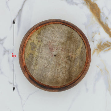 Crafteria 6 Wooden Candle Round Curve Bowl