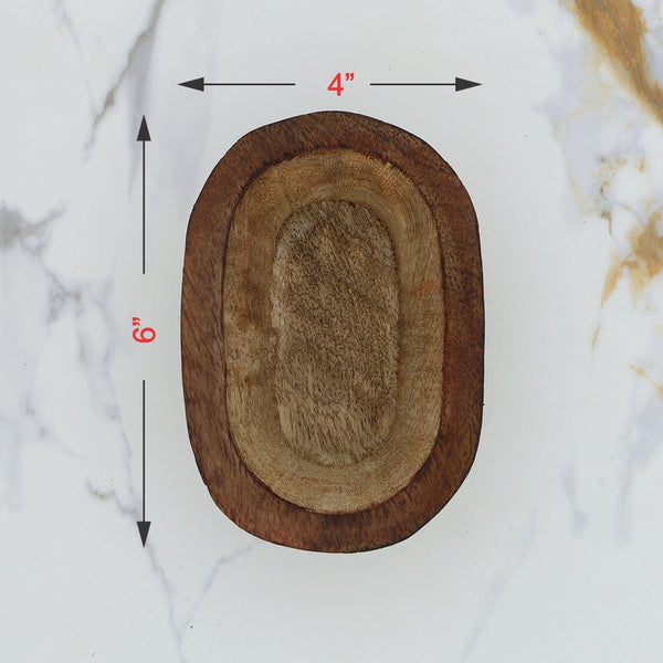 Crafteria 6 X 4 Wooden Candle Oval Boat Bowl
