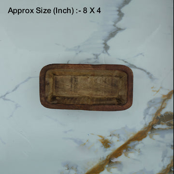 Crafteria 8 X 4 Wooden Candle Rectangle Boat Bowl