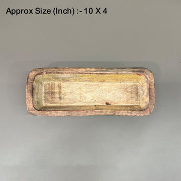 Crafteria 10 X 4 Wooden Candle Rectangle Boat Bowl