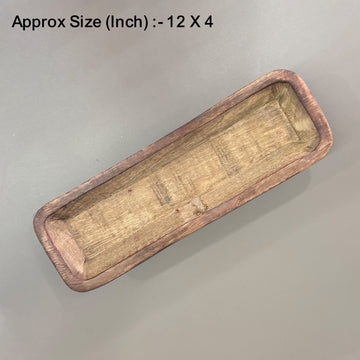 Crafteria 12 X 4 Wooden Candle Rectangle Boat Bowl