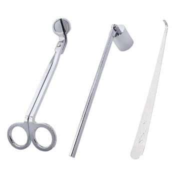 Crafteria Candle Silver 3-in-1 Candle Accessory Set – Trimmer, Dipper & Snuffer