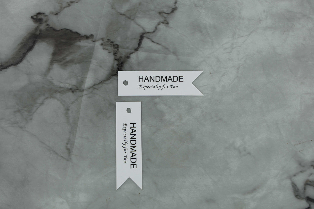 GENERIC White “Handmade – Especially For You” Wide Ribbon-shaped Decorative Tags – Pack Of 100 Pieces